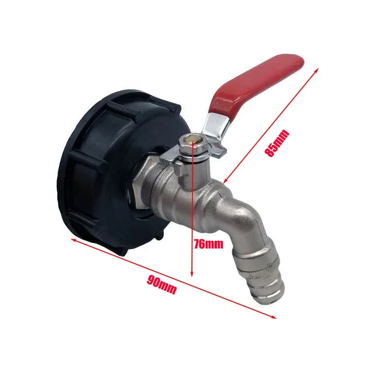 Латунный адаптер для шланга IBC с резьбой S60x6 на 3/4 дюйма для резервуара ibc