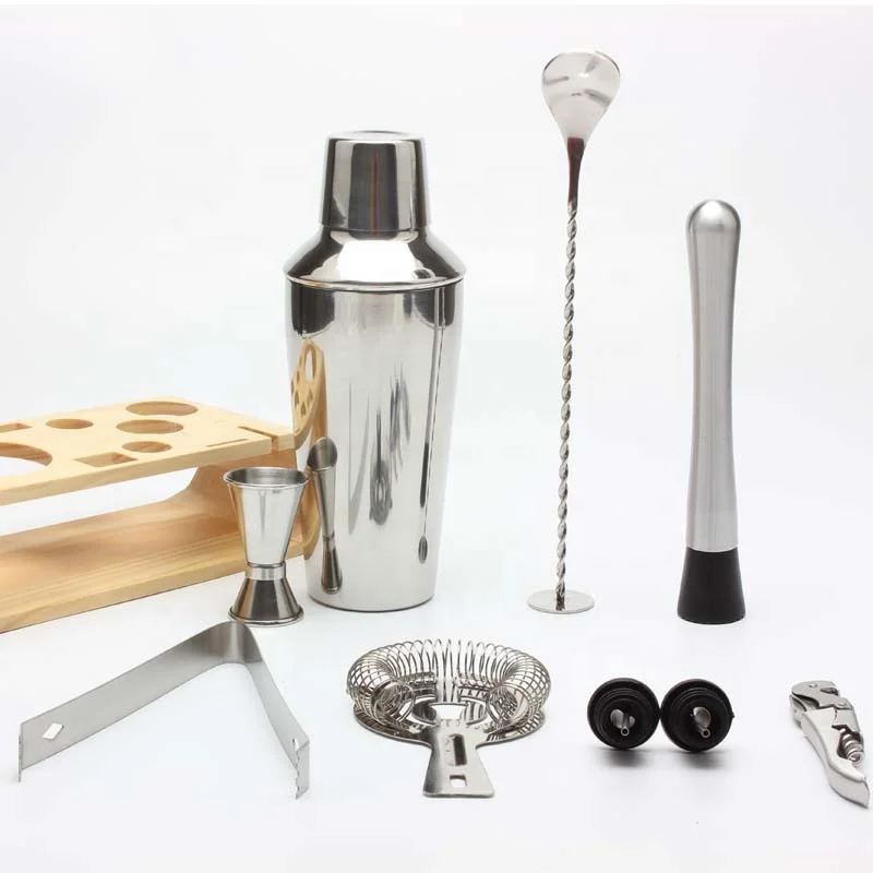 top seller barware stainless steel cocktail shaker set with stand