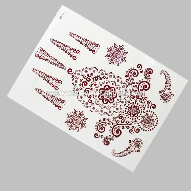 beauty sticker newest arrived hands burnt henna tattoo sticker