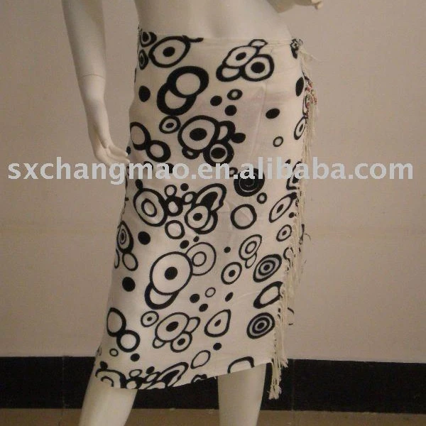 Вискоза-Бич парео с бахромой