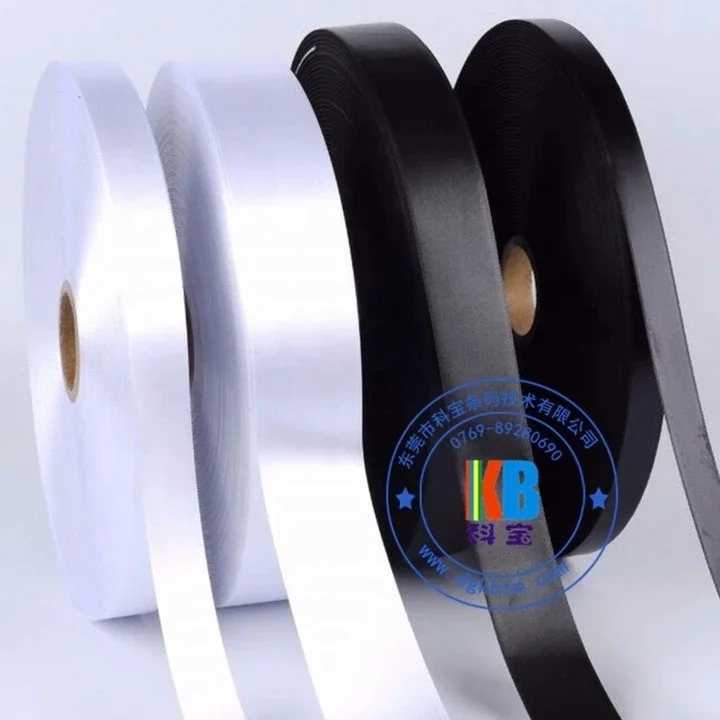 Garment Woven Textile thermal printing care label satin ribbon for clothing