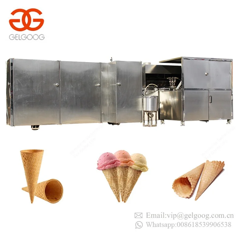 Large Capacity Automatic Making Rolled Sugar Icecream Gelato Cone Production Line Commercial Ice Cream Cone Machine For Sale