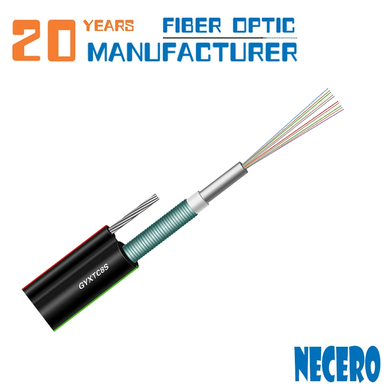 Necero 20 years optical fiber factory 8 12 24 48 fibers Figure 8 GYTC8S fiber optic cable multiple core