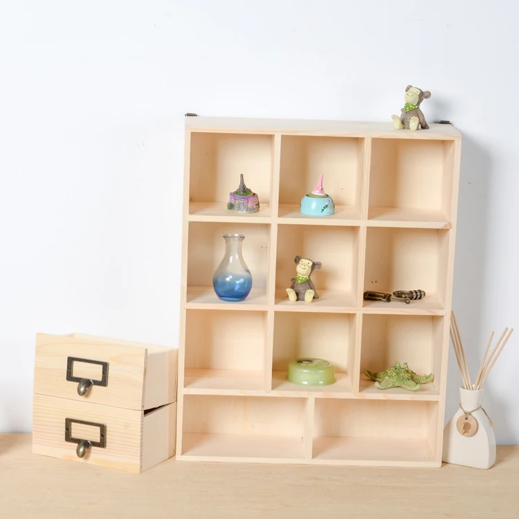 
Guangdong Nine Grid Wooden Display Case Showcase Wooden Storage Cabinet 