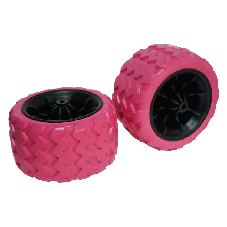 Wide PU tire plastic hub rubber wheels for supermarket trolley cart
