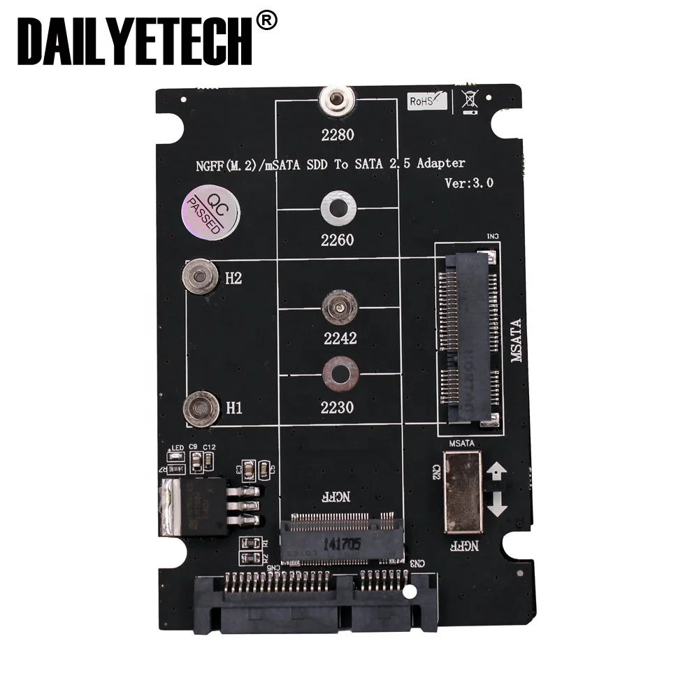 2 в 1 объединить мини PCI-E M.2 NGFF и mSATA SSD на SATA 3,0 III адаптер
