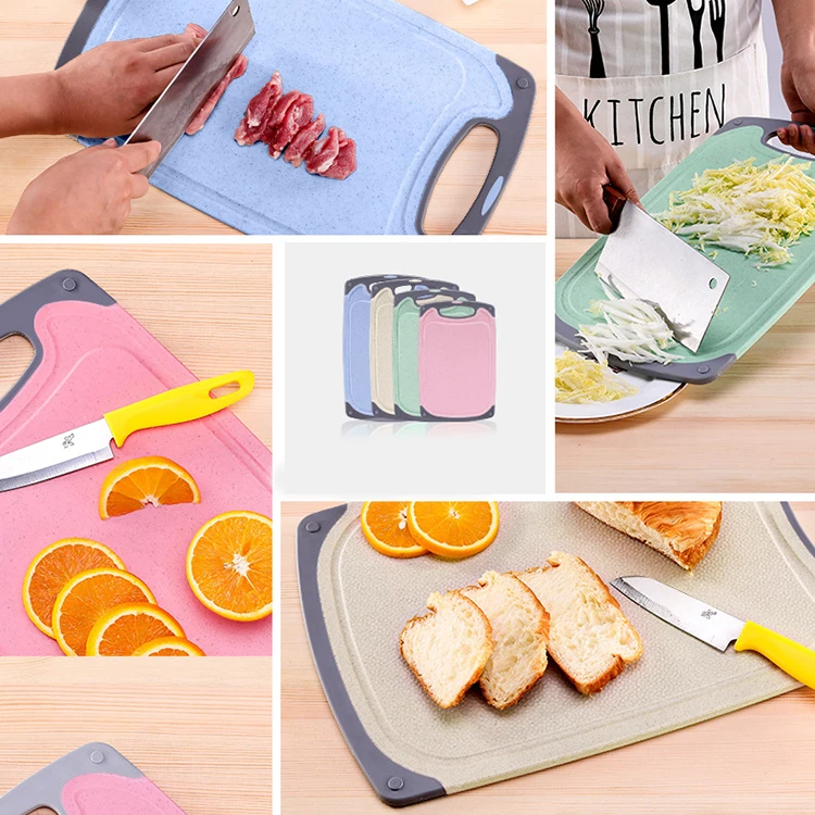 Amazon Online Shop Eco-friendly High Quality BPA Free Natural Straw Cutting Board Wheat Fiber Chopping Board