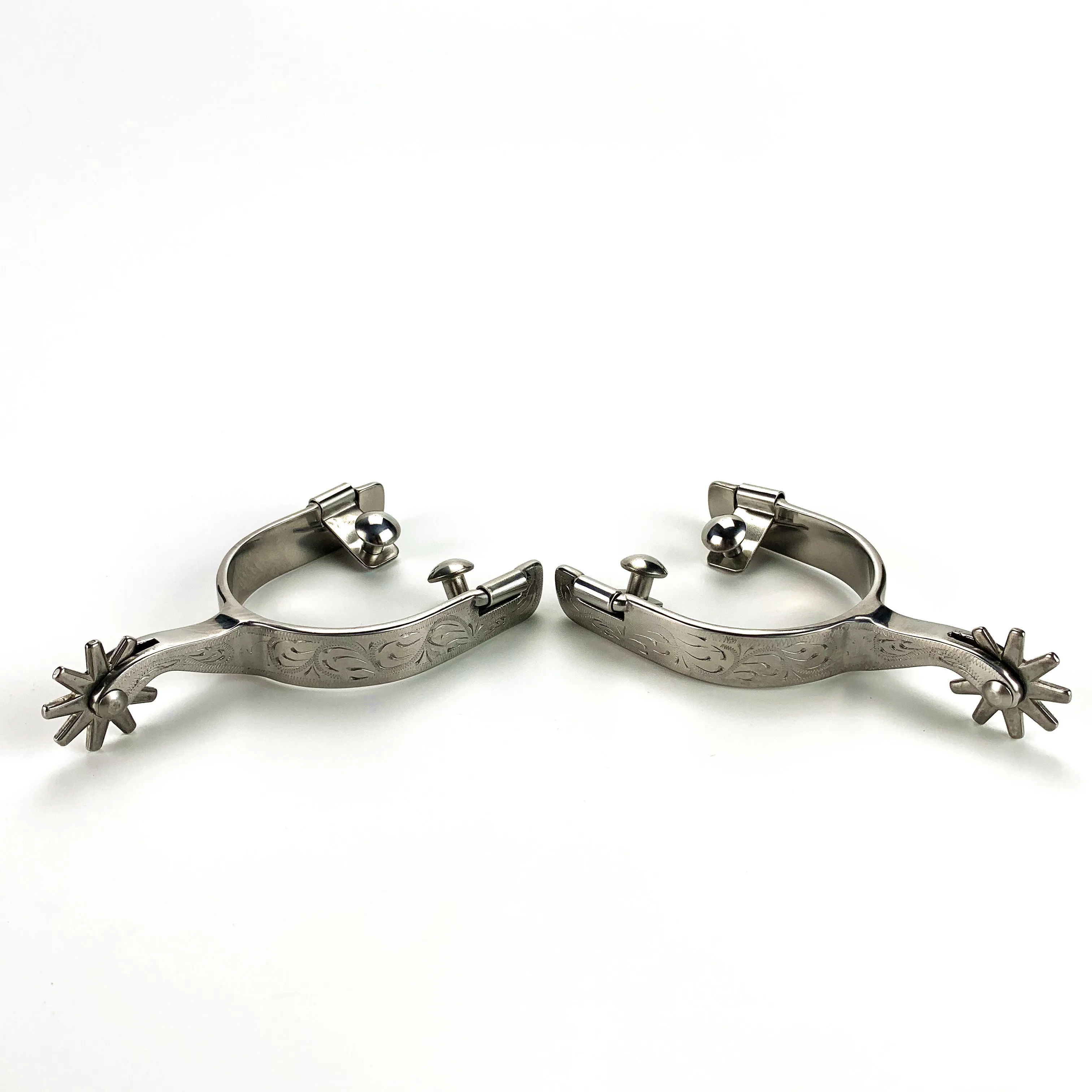 Western Engraved cutting Horse Riding Spurs