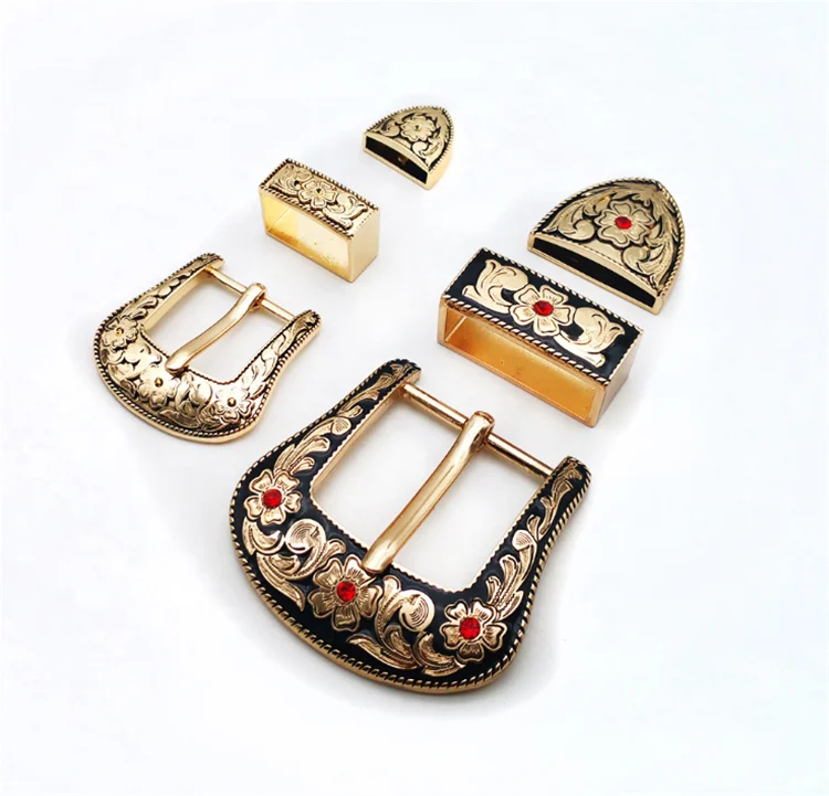 Buckles Factory Manufacturers Wholesale Gold Belt Buckle 3-Piece Metal Men Custom Luxury Logo Belt Buckles for Men