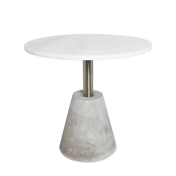 
Modern Contracted Marble Steel Tube Concrete Base Coffee Table With Matt Bronze Finishing 