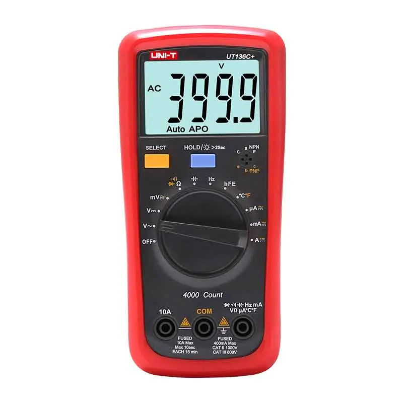 UNI T UT136C + ЖК-дисплей Цифровой мультиметр тестер multimetro аналоги Емкость Сопротивление Вольтметр Амперметр