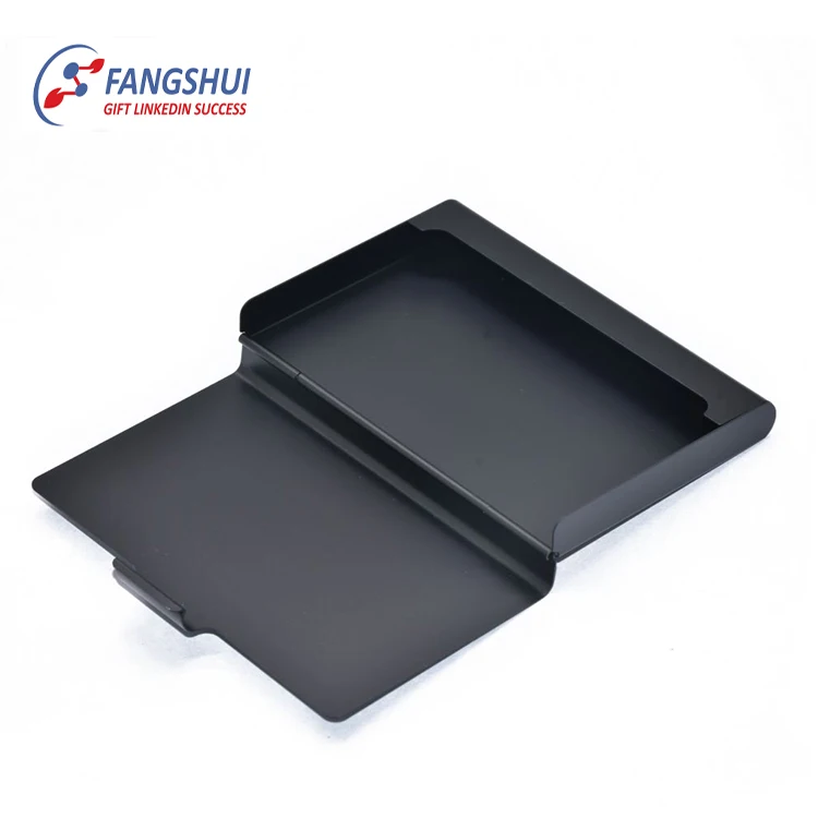 Global Fashion Aluminum Business Card Holder+hold up Metal Rfid Blocking Name Card Wallet case