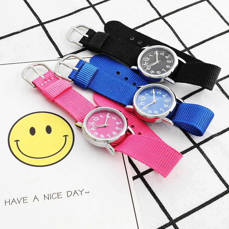 Camouflage Kids Nylon Wrist Watch Custom Wholesale Reloj Original Quartz Watches for Children