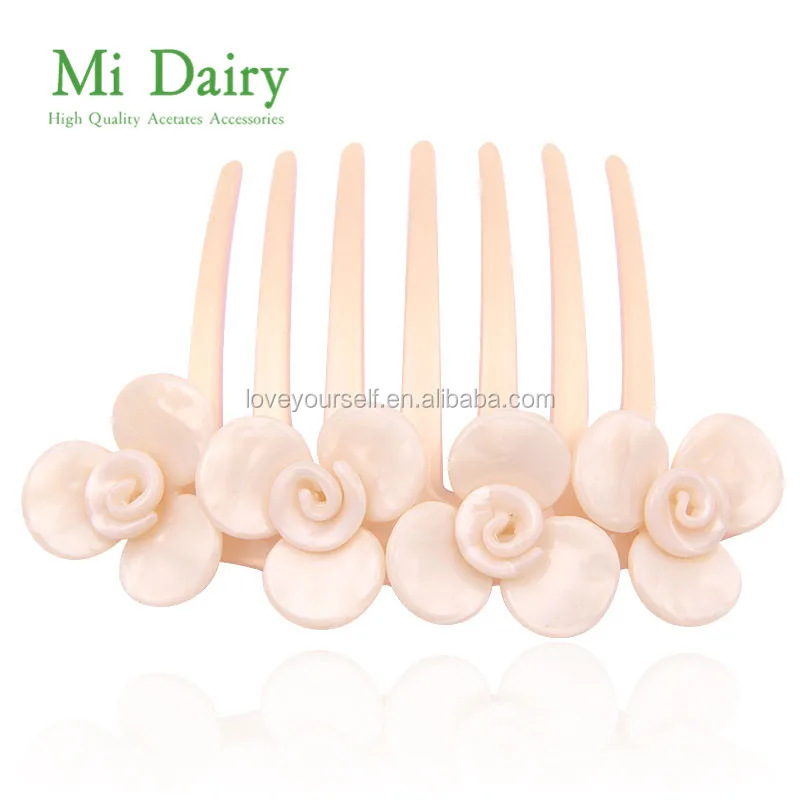 MiDairy Simpleness  Flower High Quality Cellulose Acetate Hair Accessories Combs custom comb combs for women