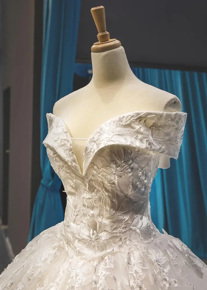 Новогоднее платье RSM66599, женские кружевные платья с открытыми плечами, модное свадебное платье