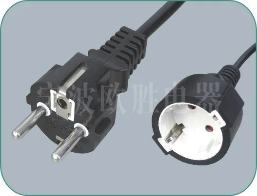 Europea waterproof power cord with W type