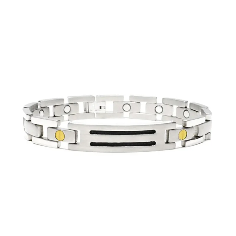 Black Cable Titanium Magnetic Golf Link Bracelet