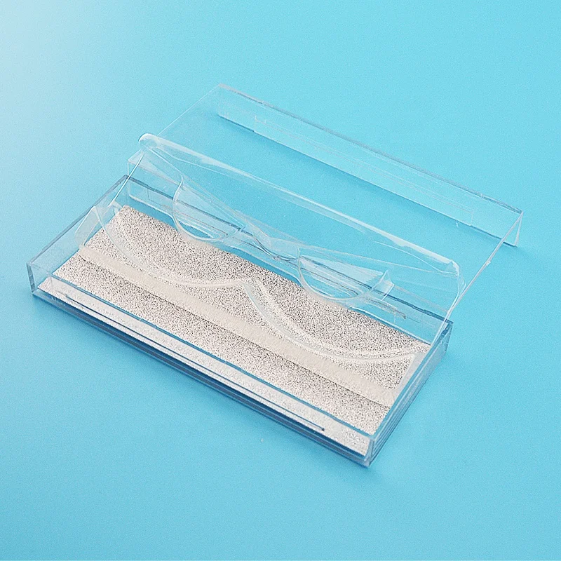 Wholesale transparent square custom false eyelash packaging box