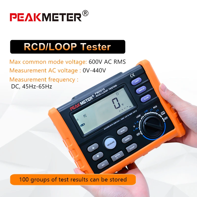 Digital Loop RCD Tester Trip-out Current/Time Contact Voltage Loop Resistance Frequency Measurement MS5910