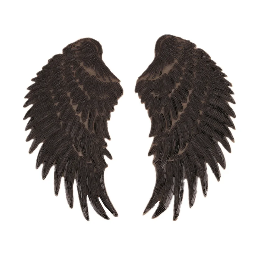 Wholesale wings patch back sequin embroidery patch