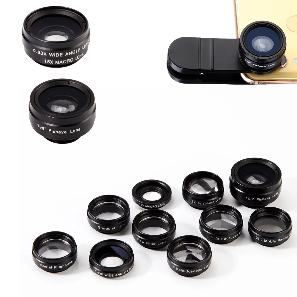 
Deetin For iPhone 6 6s Plus Samsung S7 Mobile Phone lenses Lenses for Smartphone Clip Micro Lens Fisheye Zoom for Smartphone 