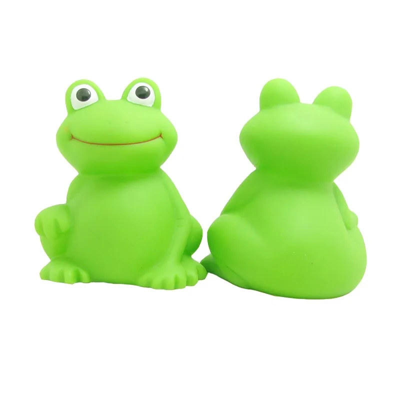 OEM cartoon soft vinyl small frog bath toy for children with sound,Floating rubber bath stand frog toy