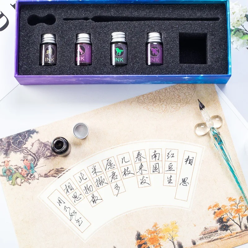 Promotional Smooth Writing Gift Crystal Glass Colourful ink Pen