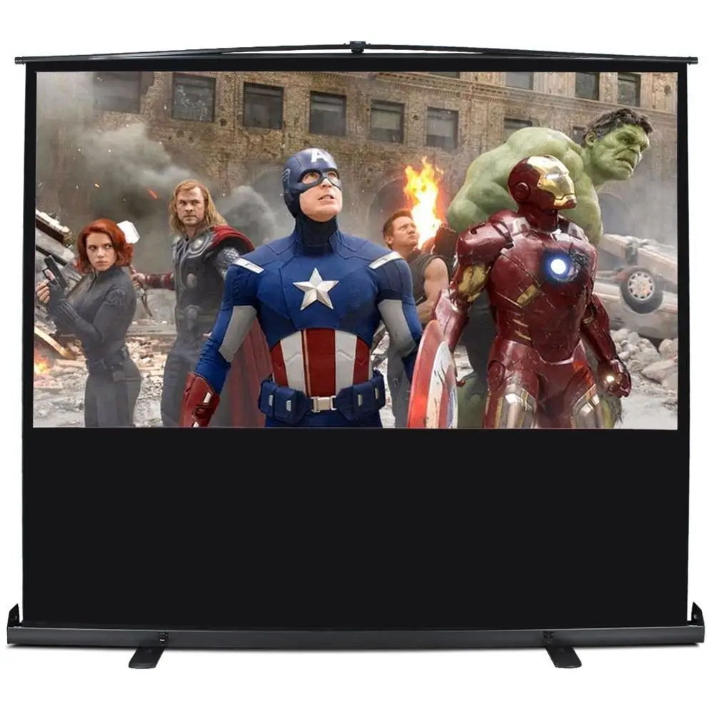 Wholesale price home theater 84 inches 16:9 format floor standing projector with screen for Indoor/Outdoor