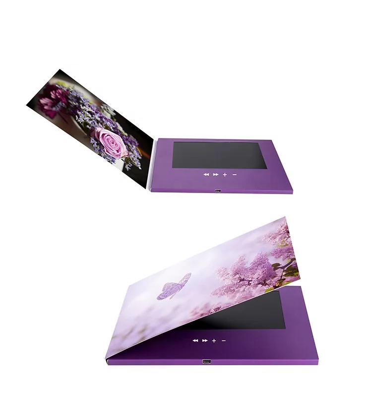 Customized Printing Digital Lcd Screen Invitation Wedding Market Greeting Card Video Brochure