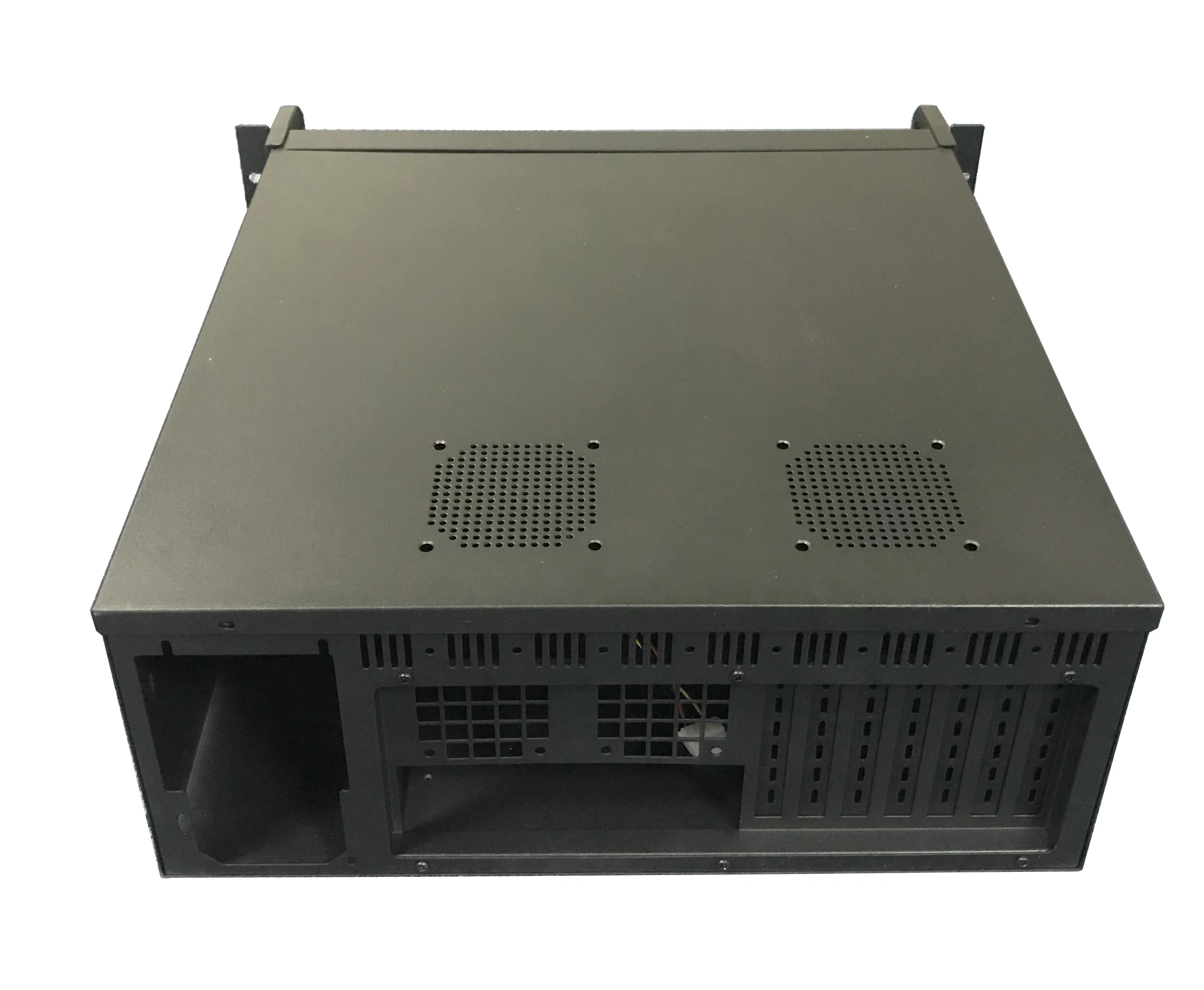 Black 4U  server case  short 450mm  rackmount chassis 7bays industrail case