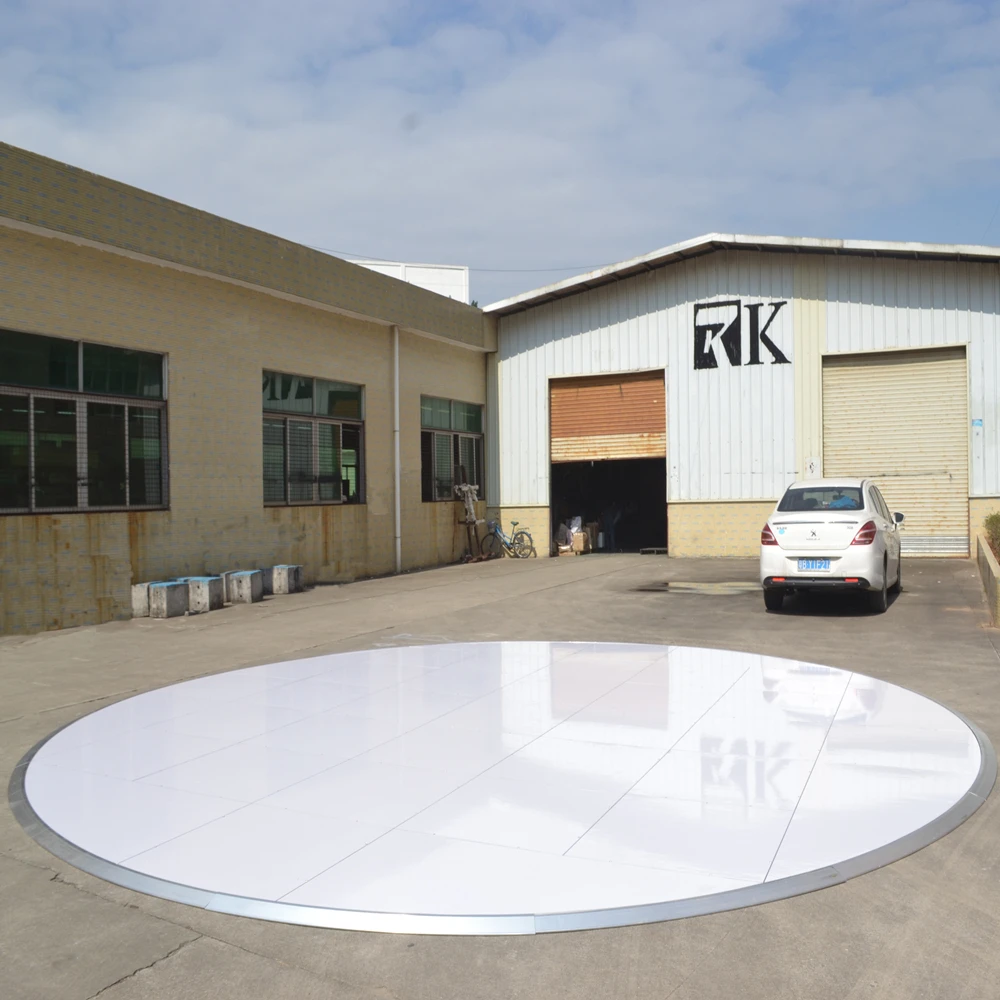 Portable round high gloss white wedding dance floor