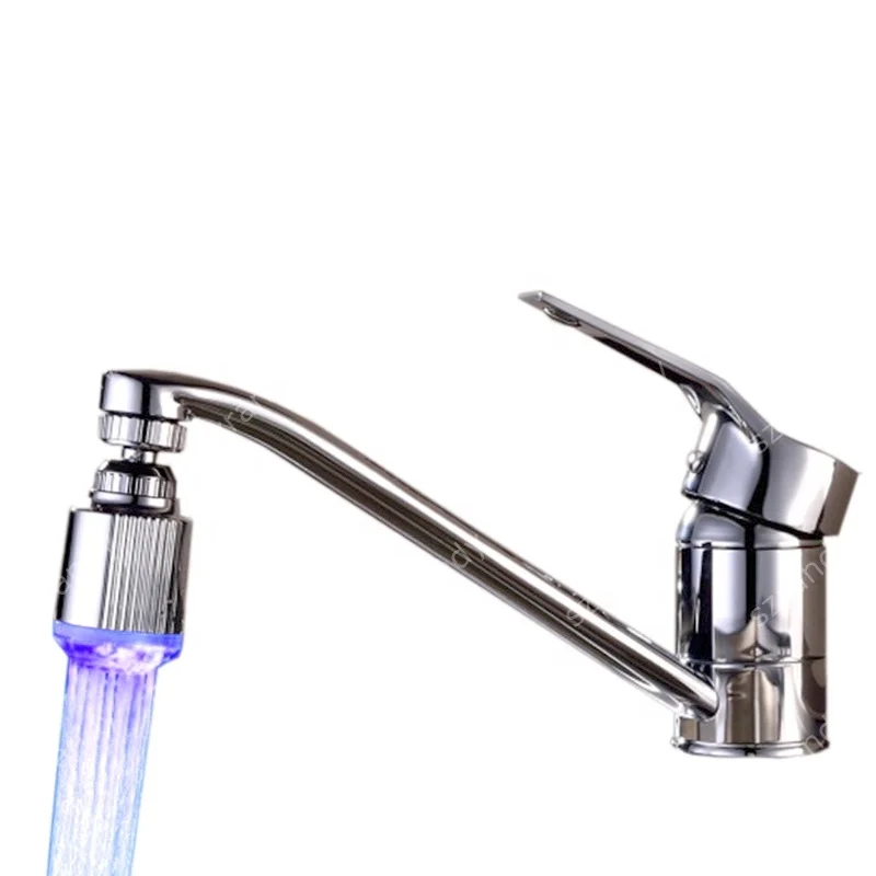 Single Blue Color led light water faucet tap