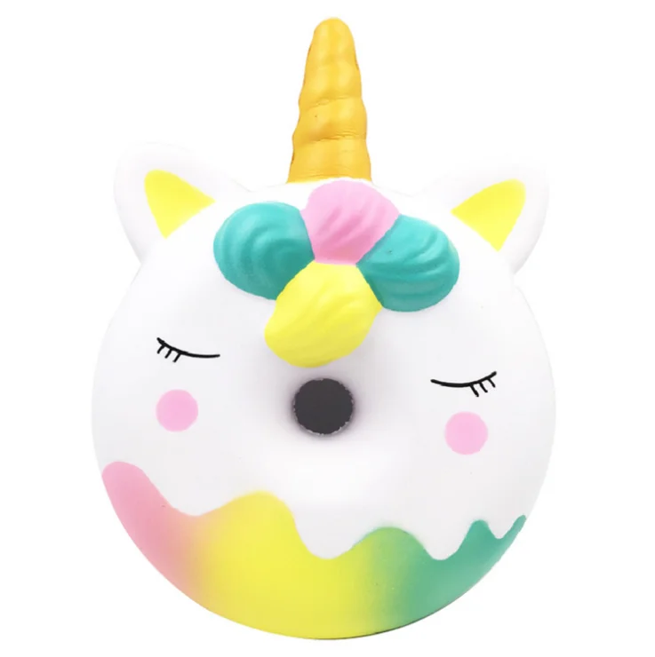 2021  Wholesale OEM Slow Rising Soft Scented Custom Christmas Promotional PU Decorative Giant Unicorn Donut Squishy