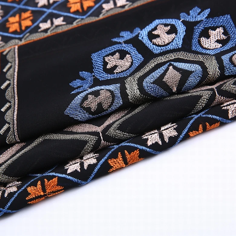 New style all over muti color embroidery fancy japanese chiffon fabric floral