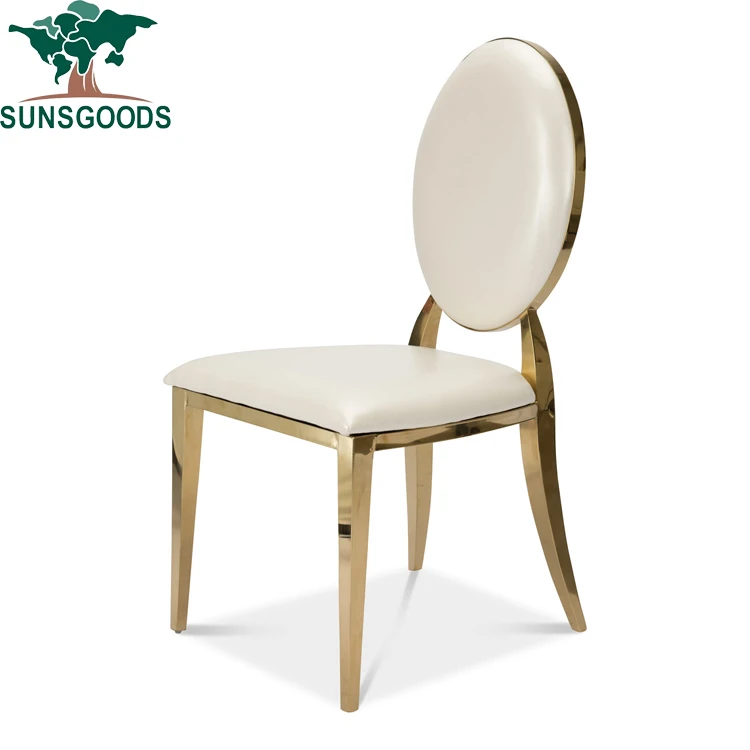 Silver modern stainless steel low back dining chair