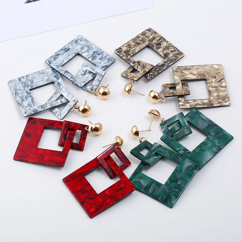 2021 оптовая продажа, Индивидуальные женские серьги из гавайской квадратной смолы, африканские ювелирные изделия