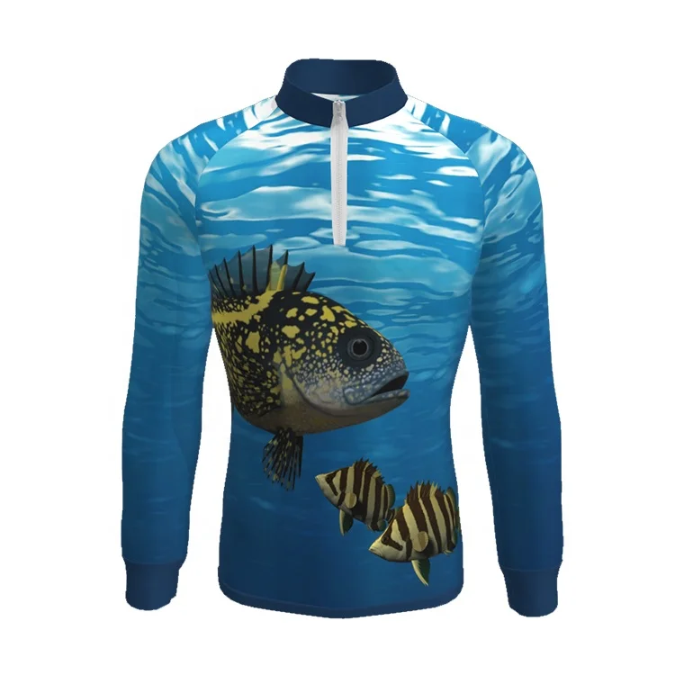Full Sublimation Fishing T-Shirt Wholesale Sport Jerseys Custom Men Long Sleeve Fishing Wear