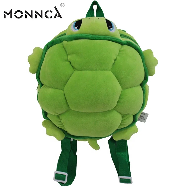 Monnca Custom Shoulder Plush Animal Stuffed Toy Bag For Kid OEM Plush Turtle Animal Backpack For Kids