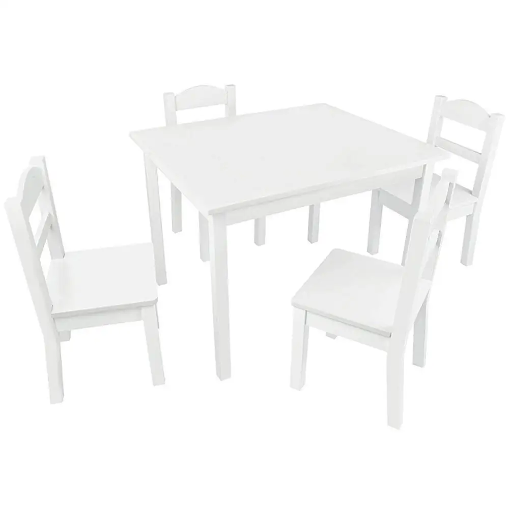 wooden kids table and Chairs Set - 4 Chairs and 1 Activity Table for Children