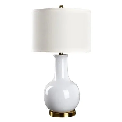 JLT-413 Set of 2 Sleek Modern Artist White / Blue /Ceramic Base Table lamp chinese lamps