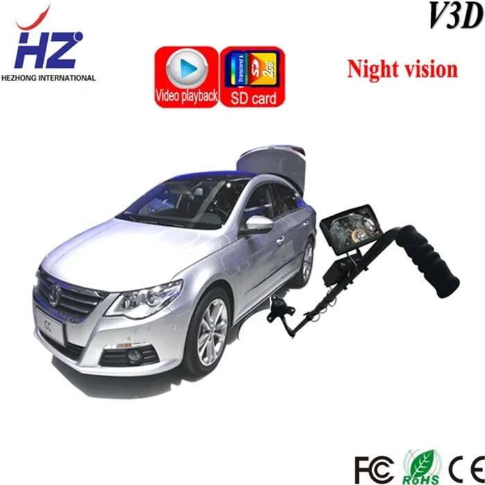 Handheld Under Carriage Bomb Check with 7 inch TFT-LCD Inspection Camera V3D