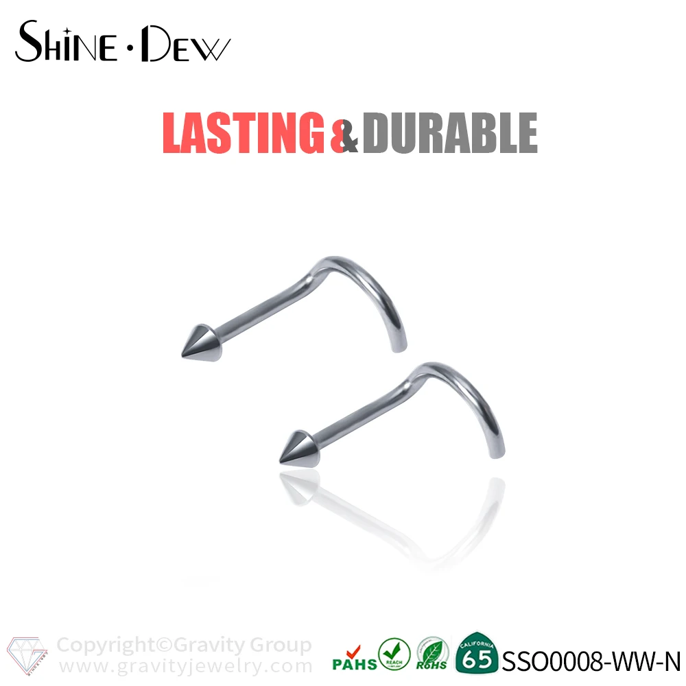 
Surgical Steel 316L Stainless Steel Body Piercing Jewelry Nose Bone & Screw Nose Ring & Stud For Women Girls Men Boys 