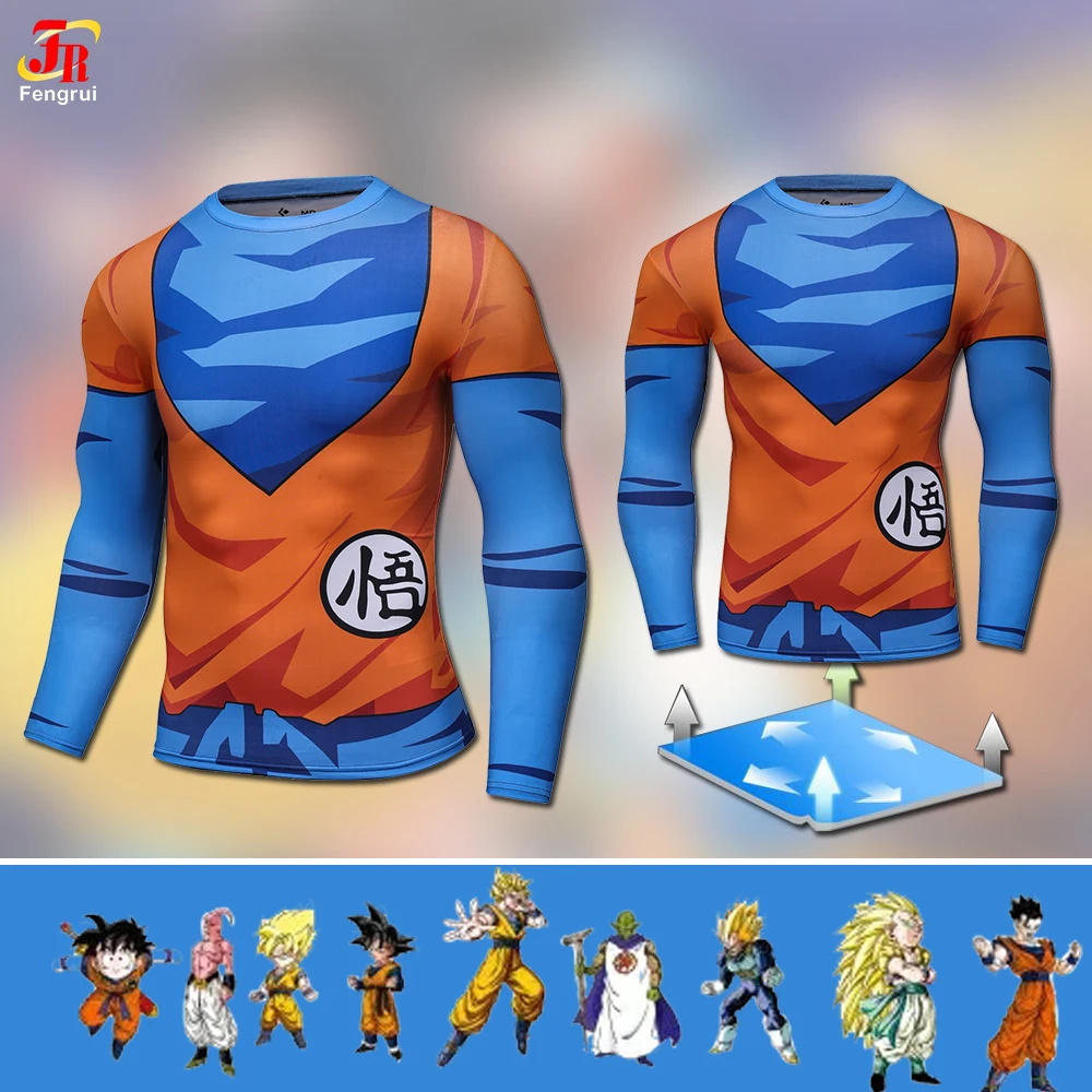 Wholesale Anime Clothing Goku DTG Printer Compression T Shirt