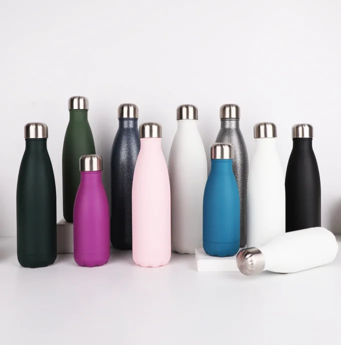 Wholesale custom 350ml double wall stainless steel wood grain no sweat insulated vacuum travel water bottle