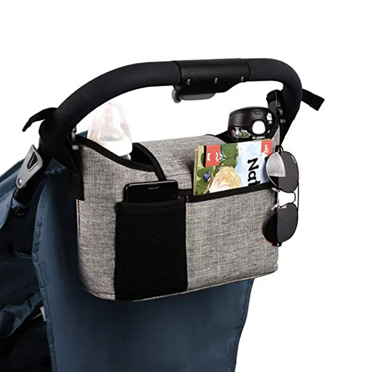 New Arrival Large Capacity Diaper Bag Double Layers Stroller Organizer with 2 Deep Cup Holder