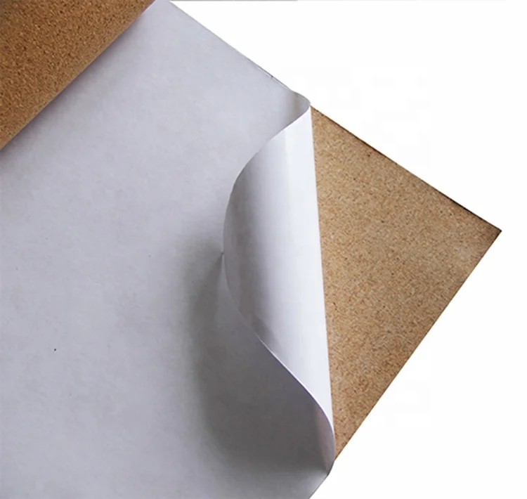 
Adhesive backing cork roll paper custom shape board underlayment placemat 