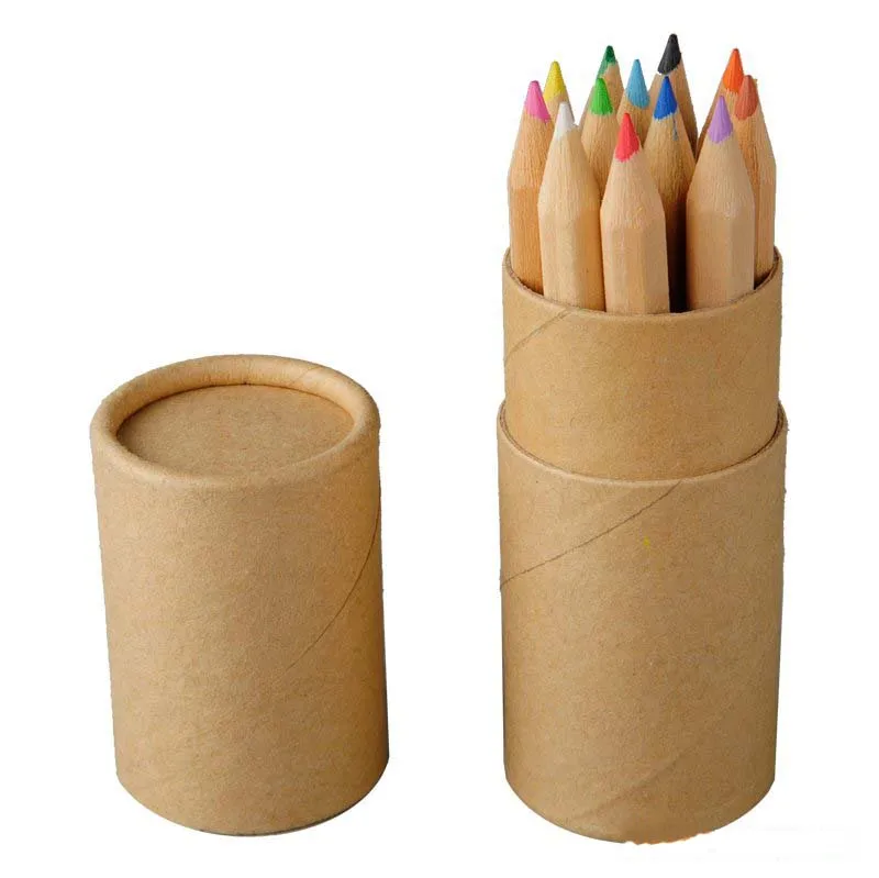 
3.5' short wooden pencil set bulk natural wood colored pencils colour pencil_set 