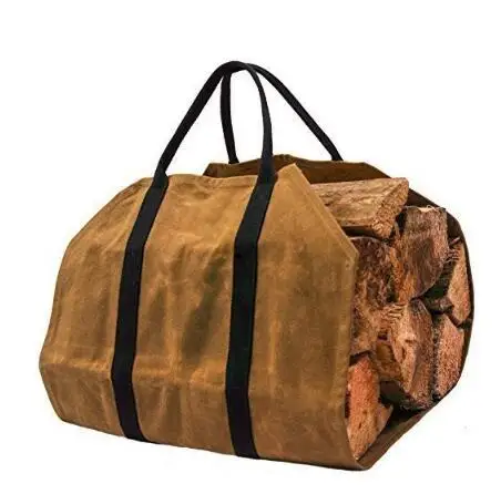 Hot selling Canvas Firewood Log Carrier wood bag log holder for home
