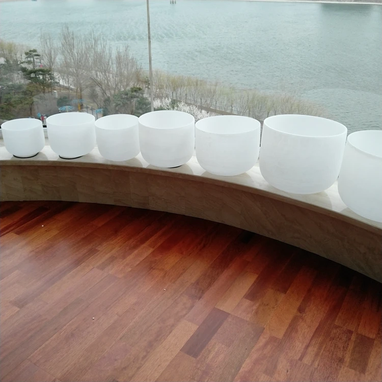 
440hz And 432 hz Crystal Singing Bowls Quartz Wholesale With All The Tones 