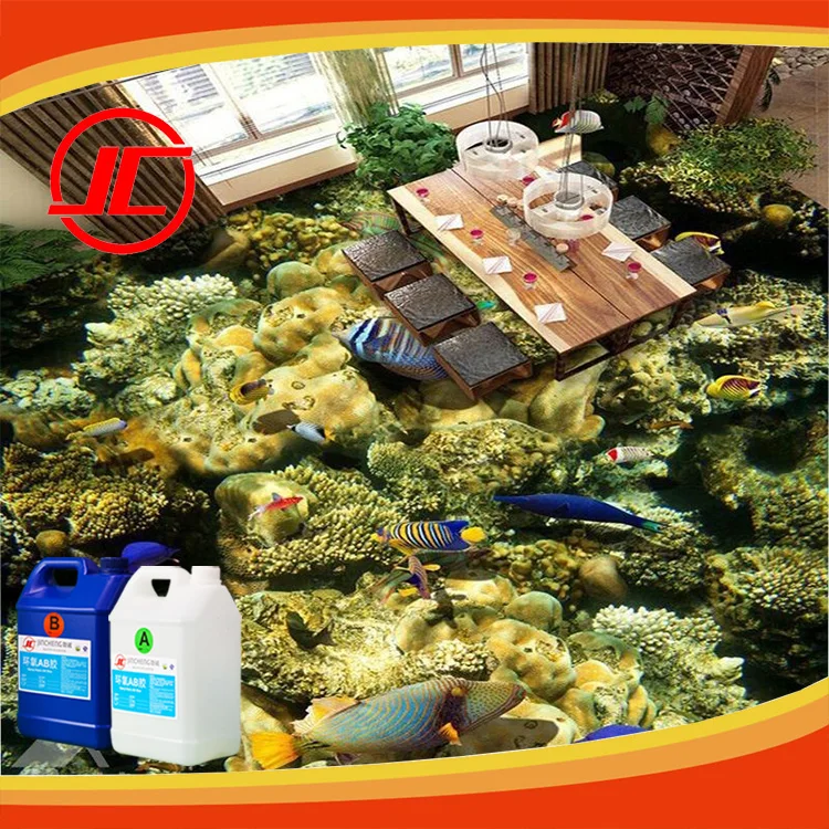 
Crystal Clear Dome Epoxy Resin and Hardner for 3D Flooring, Bathroom Floor ,Home Floor 